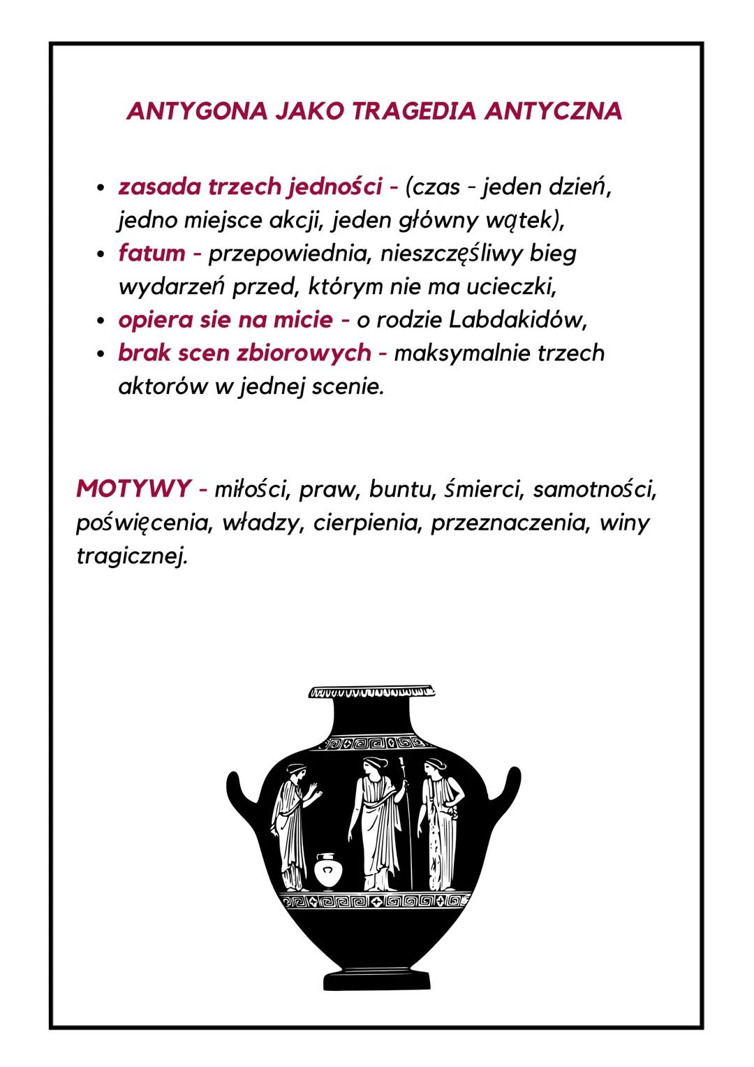 # Antygona
SOFOKLES
Rodzaj literacki: dramat
Gatunek literacki : tragedia
Czas: akcja rozgrywa się jeden dzień
Miejsce: Teby w starożytn