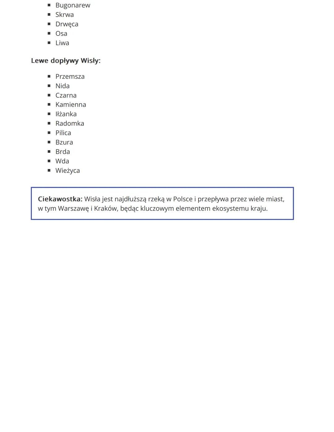 # Dopływy Rzek w Polsce
Główne dopływy Odry i Wisły
## Dopływy Odry
Odra jest jedną z najważniejszych rzek Polski, przepływającą przez po