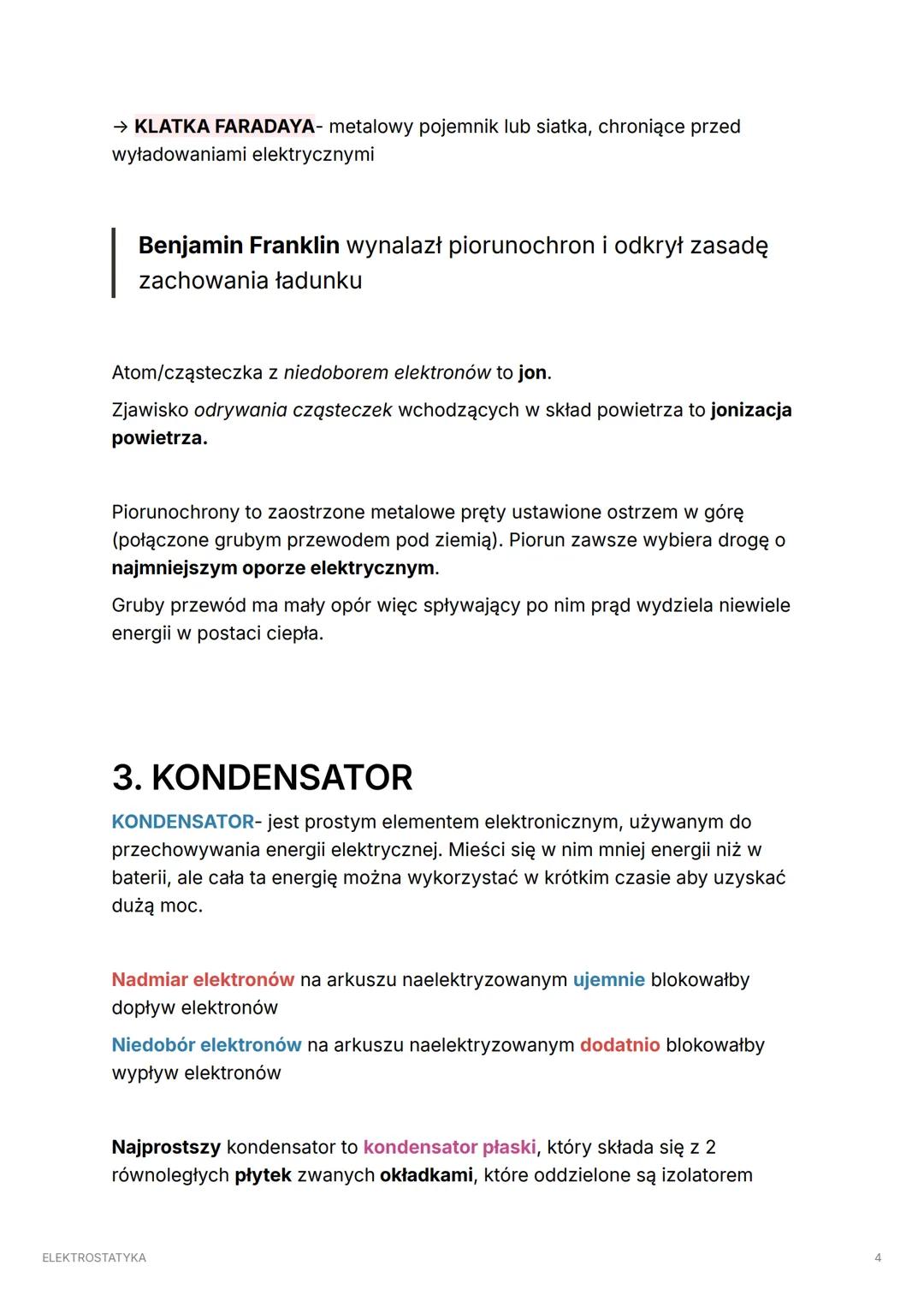 ELEKTROSTATYKA
1. POLE ELEKTRYCZNE
Pole elektryczne- przestrzeń, w której na ładunki działa siła elektryczna (może
być przyciągająca lub odp