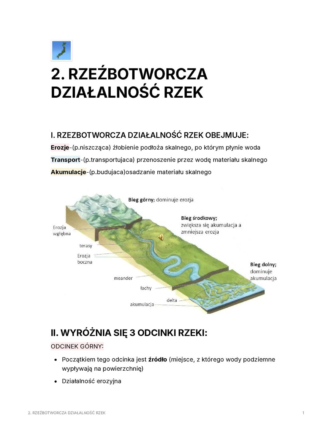 Rzeźbotwórcza działalność rzek