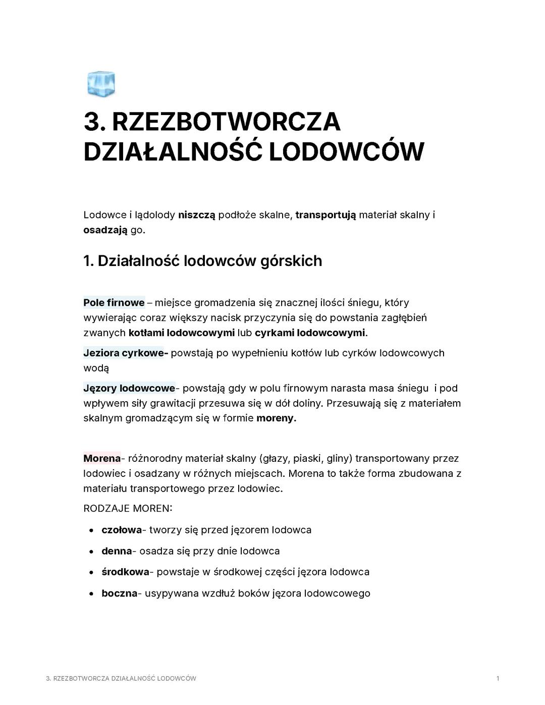 Rzeźbotwórcza działalność lodowców
