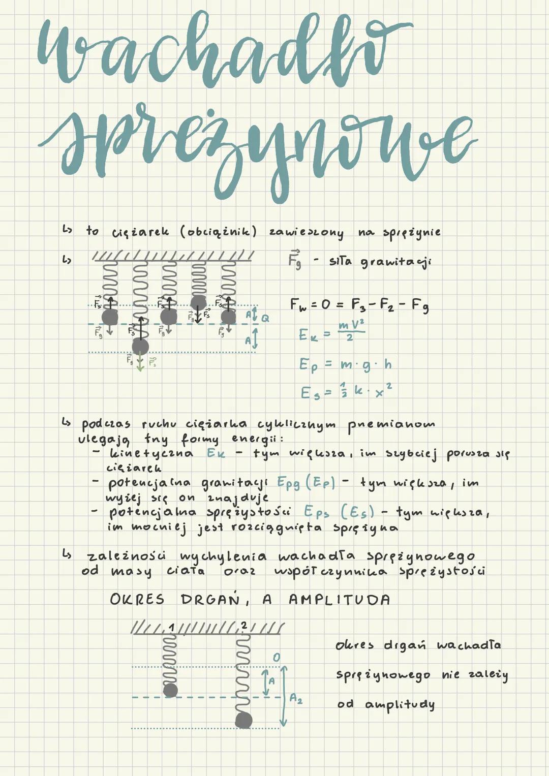 # prawo hooke'a
> to pryrost długości sprężyny, wtóry jest proporcjo-
nalny do pnyłożonej sity
L↳ pryrost długości sprężyny Al jest wprost