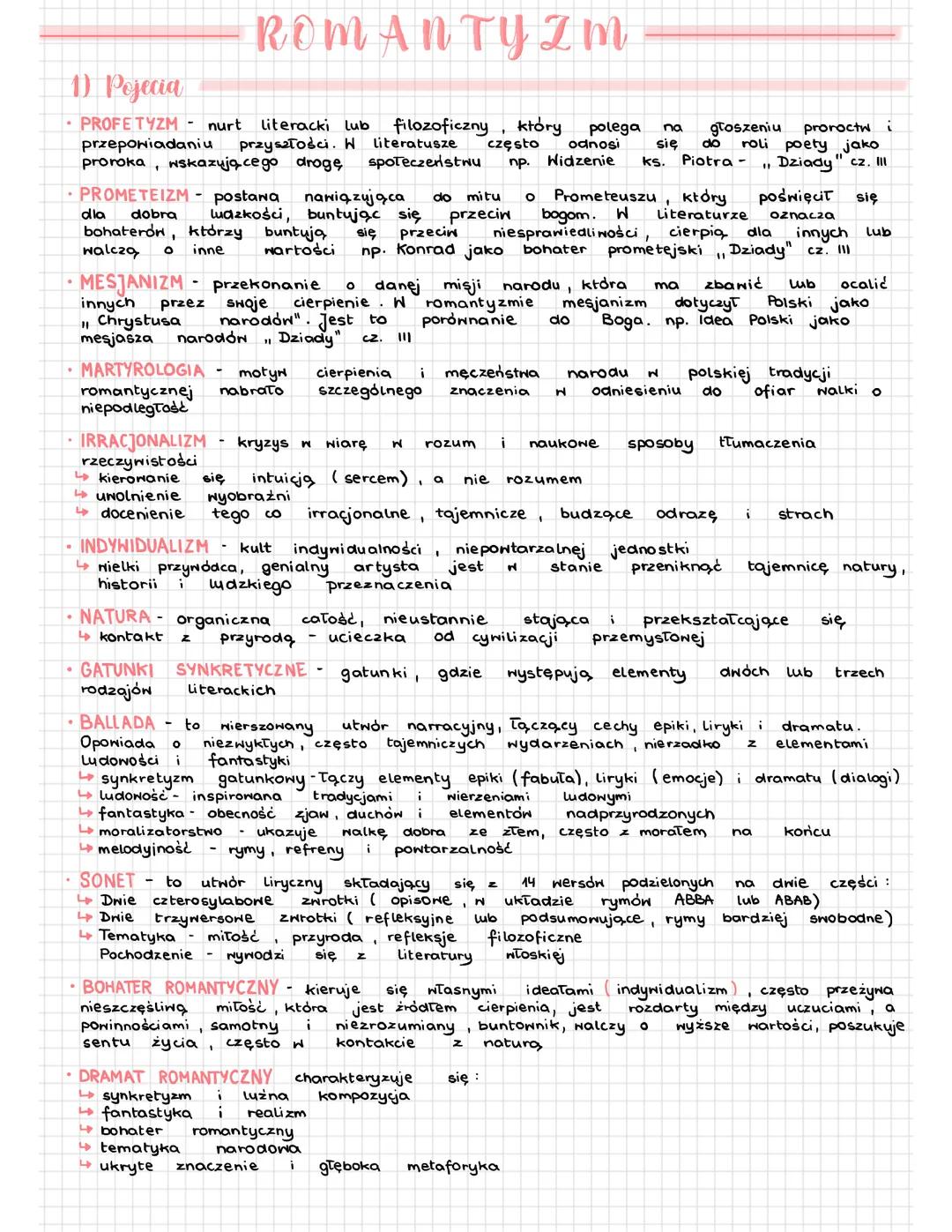 ROMANTYZM - klasa 2 podstawa