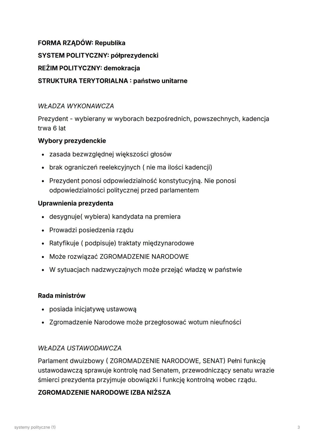 # systemy polityczne (1)
System prezydencki- USA
Występuje wyraźny podział między władzą wykonawczą, a ustawodawczą
* nie ma premiera, pr