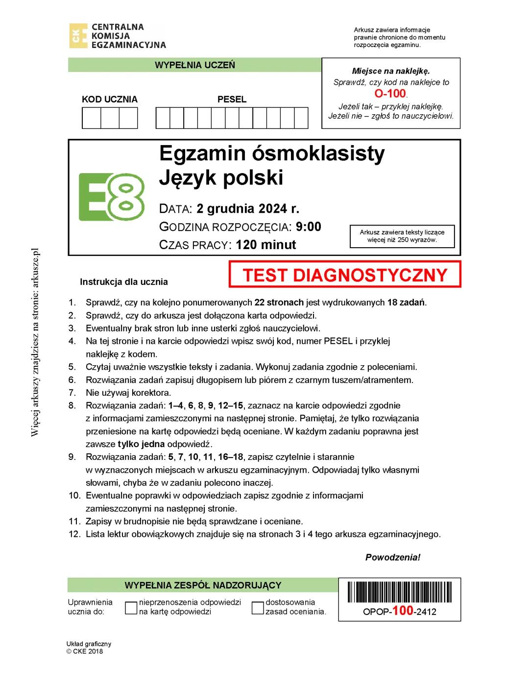 Próbny egzamin ósmoklasisty Język polski