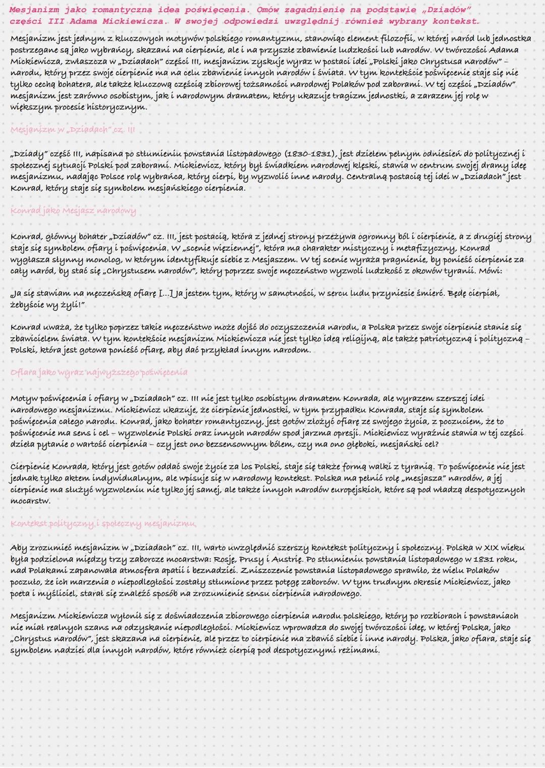 Losy młodzieży polskiej pod zaborami. Omów zagadnienie na podstawie "Dziadów" części III
Adama Mickiewicza. W swojej odpowiedzi uwzględnij r