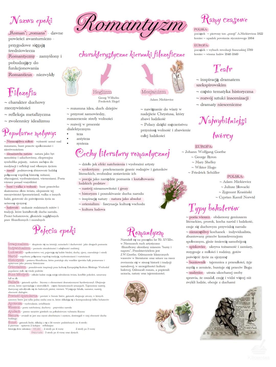 Nazwa epoki
„Roman"; „romans" - dawne
powieści awanturniczo
przygodowe sięgają
średniowiecza
Romantyczny - zamyślony i
pobudzający do
funkcj