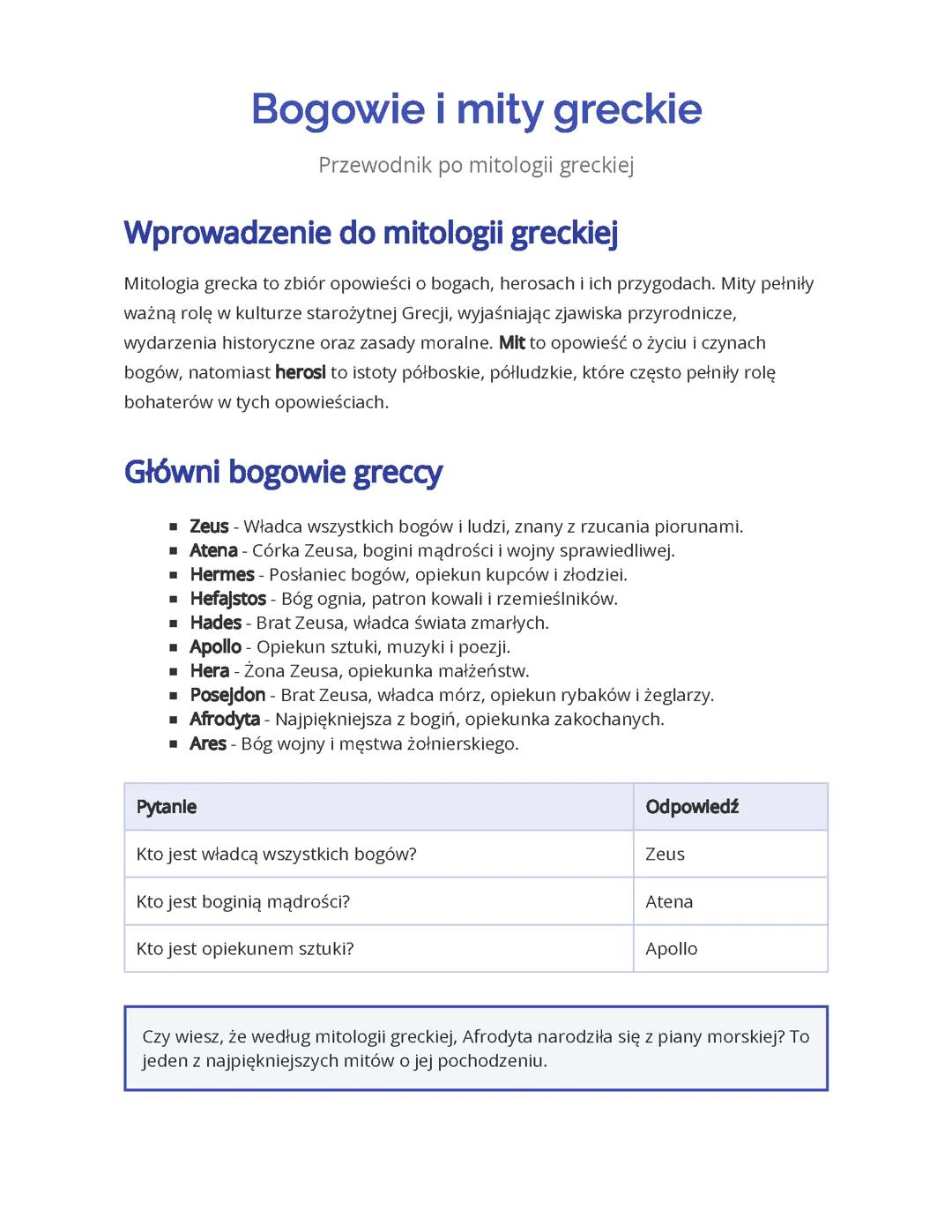 Bogowie i mity greckie