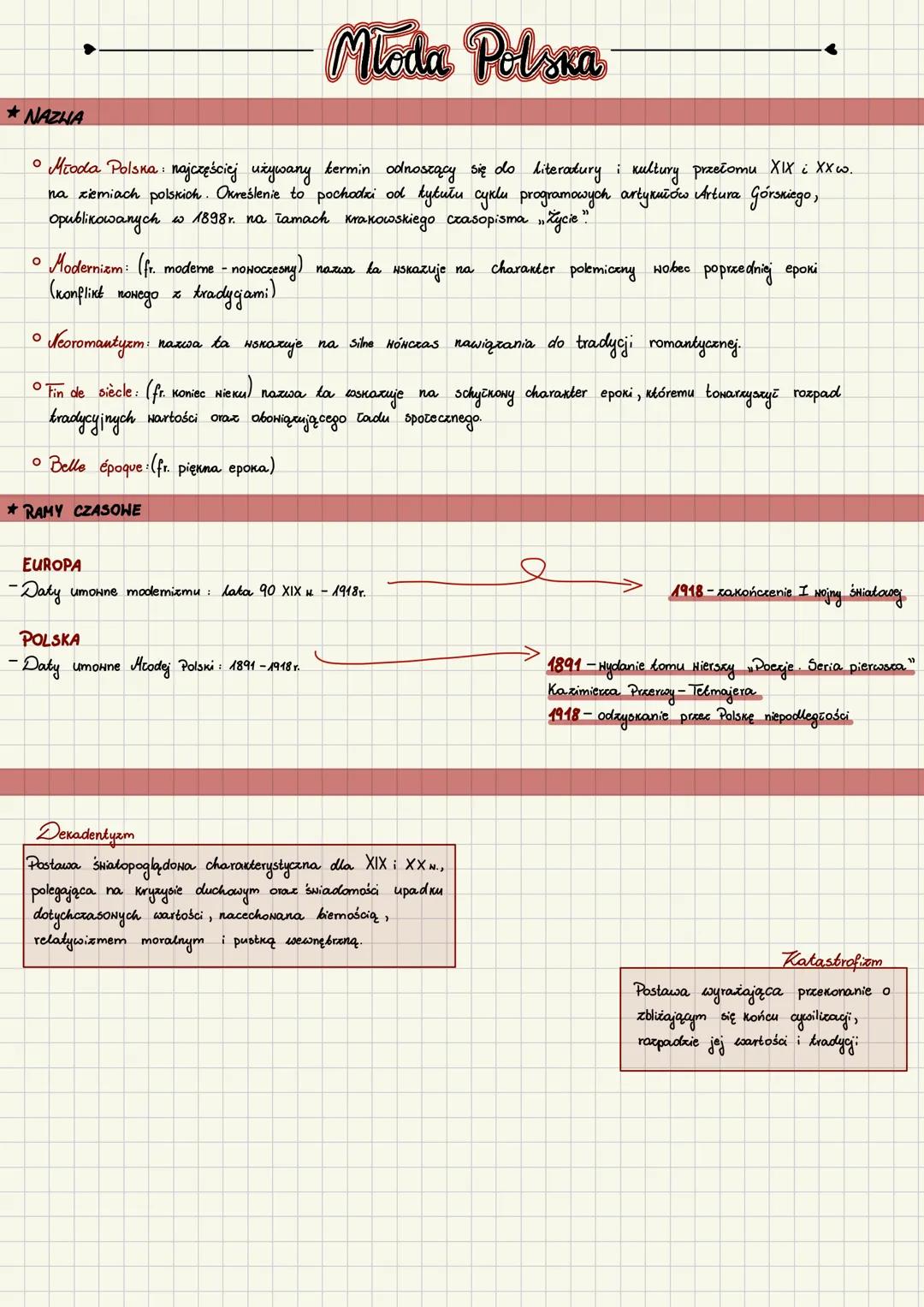 # Młoda Polska
* NAZHA
• Młoda Polska: najczęściej używany termin odnoszący się do literatury i kultury przełomu XIX i XX w.
na ziemiach p