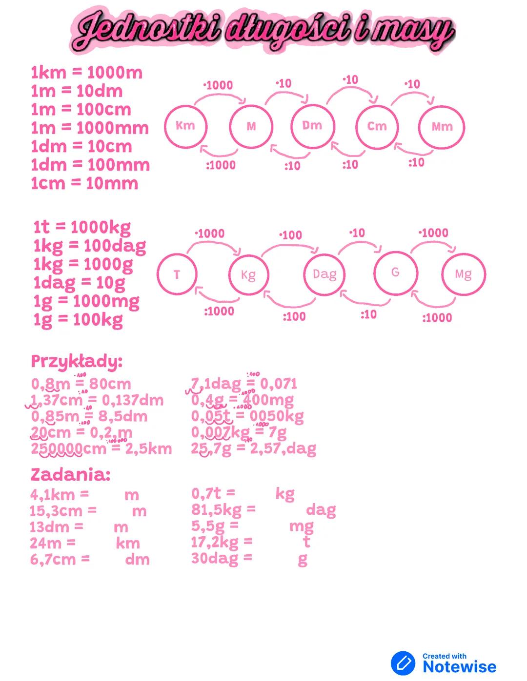 Jednostki długości i masy