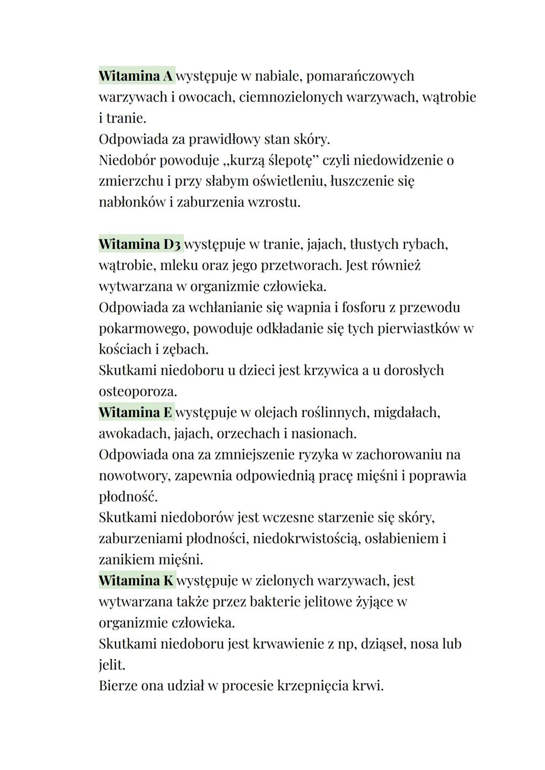 # Witaminy
Witaminy rozpuszczalne w wodzie czyli witaminy z grupy B
oraz witamina C.
Witaminy rozpuszczalne w tłuszczach - A,D3,E,K
Witam