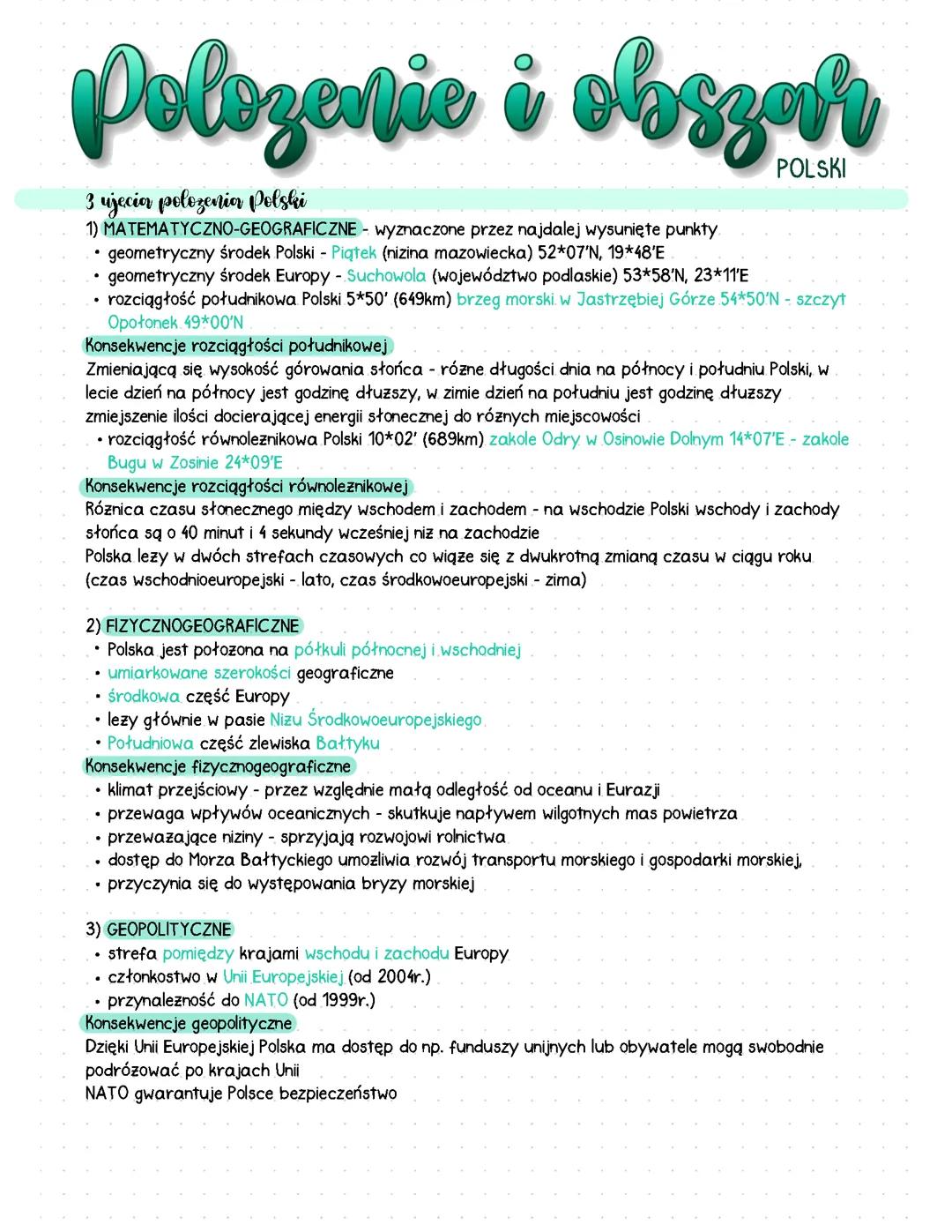 Położenie i obszar Polski