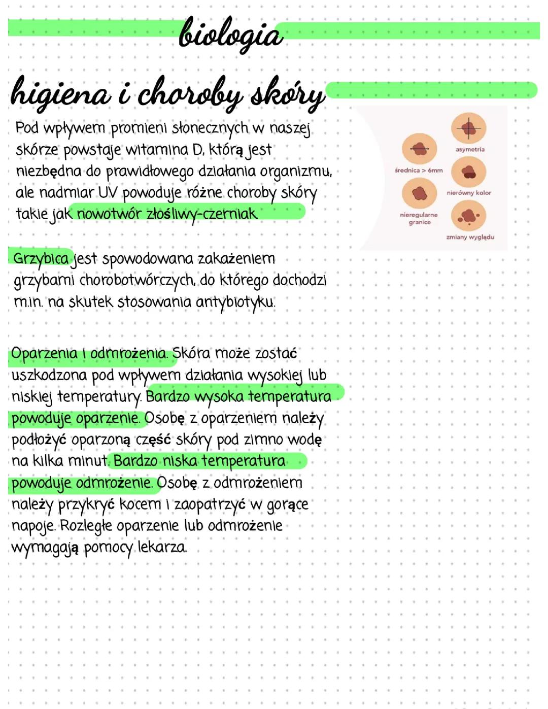Biologia higiena i choroby skóry