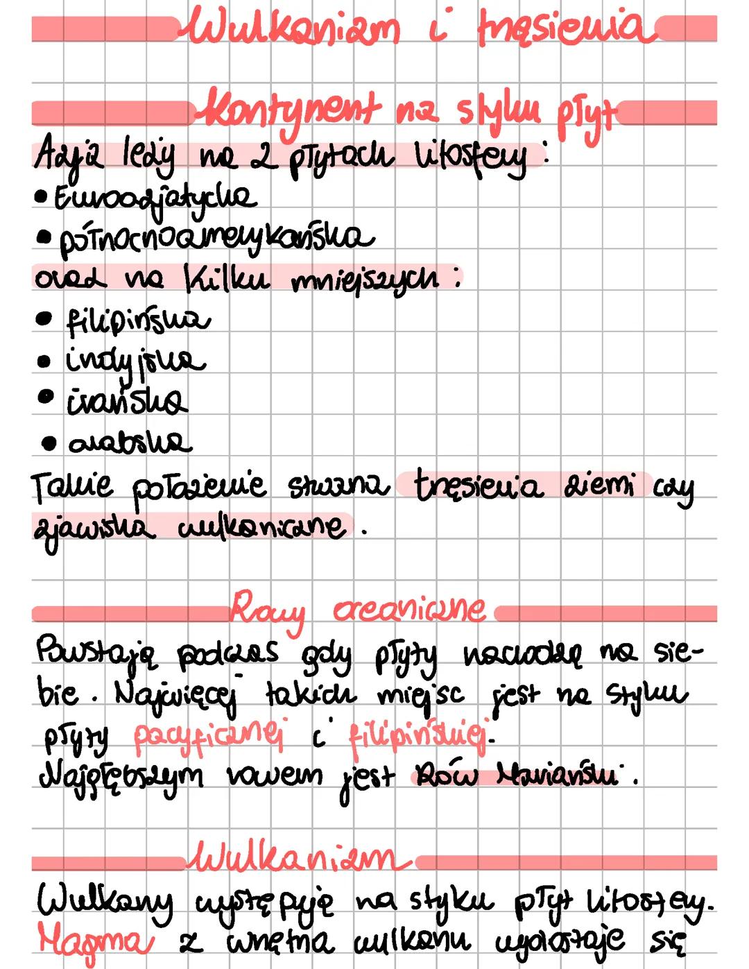 Wulkanizm i trzęsienia ziemi w Azji.