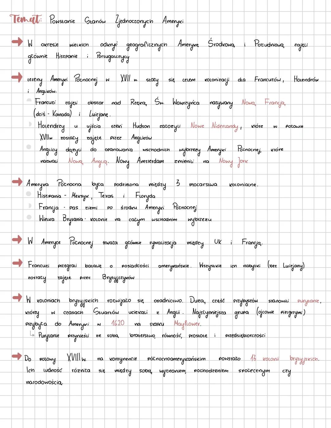 Temat: Powstanie Stanów Zjednoczonych Ameryki
W okresie
głównie
Wielkich
odkryć geograficznych
Ameryke Środkową,
Południową, zajęli
Hiszpani