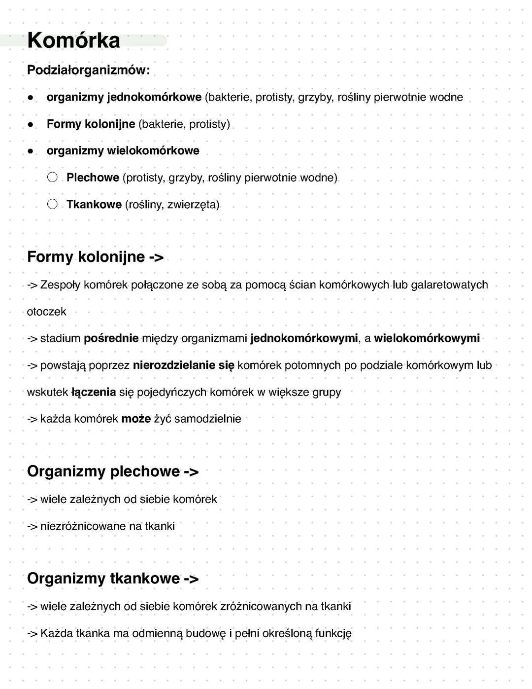 komórka- podstawowa jednostka życia