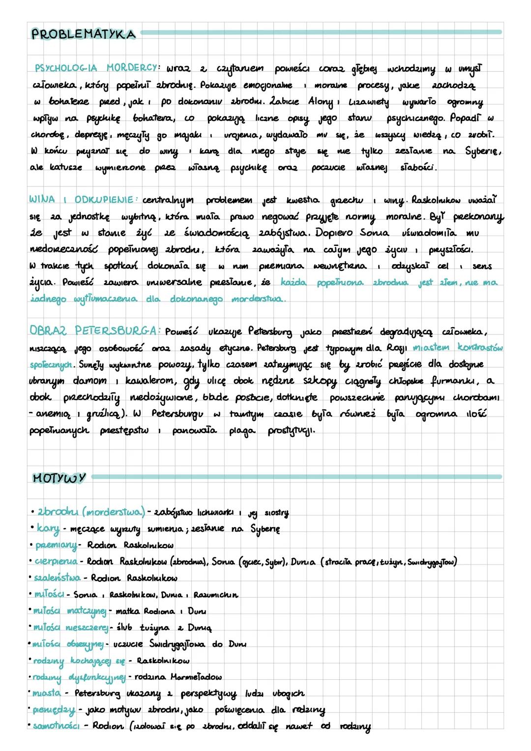 „Zbrodnia i kara"- Fiodor Dostojewski
BOHATEROWIE
RODION RASKOLNIKOW - 23-letni były student prawa Uniwersytetu Petersburskiego;
pochodz ૨.