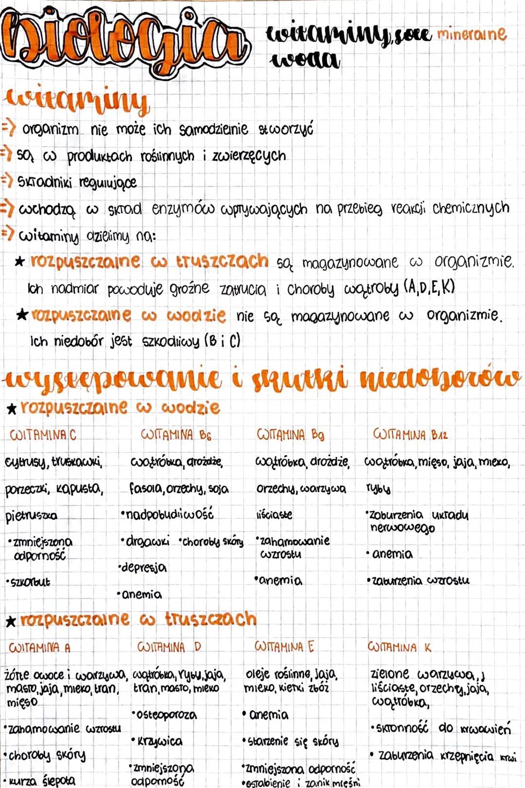 biotecnia witaminy soce mineraine
witaminy
woda
=> organizm nie może ich samodzielnie stworzyć
= so, w produktach roślinnych i zwierzęcych
S