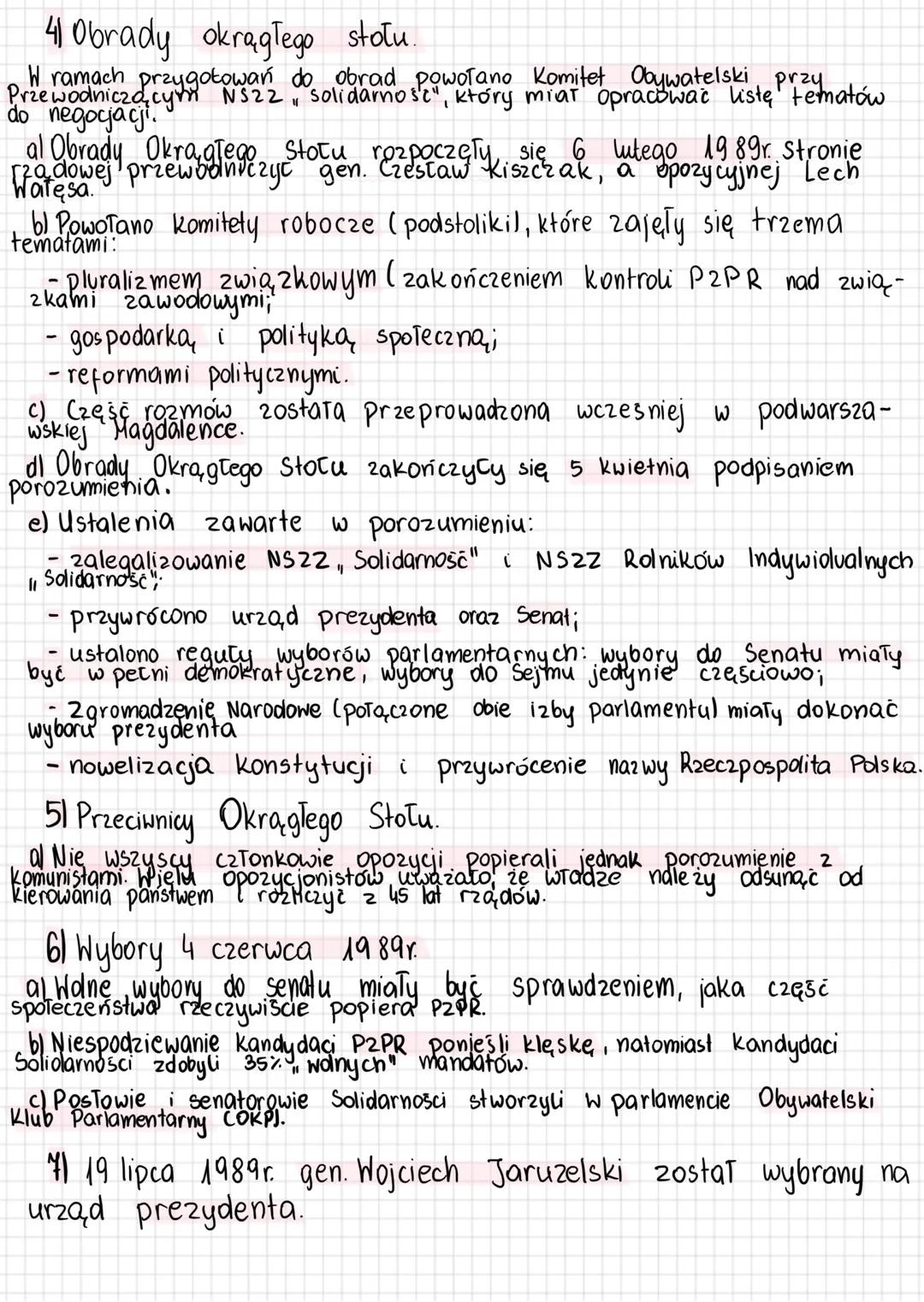 # 4) Obrady okrągłego stołu.
W ramach przygotowań do obrad powołano Komitet Obywatelski przy
Przewodniczącym NSZZ "Solidarność", który miał