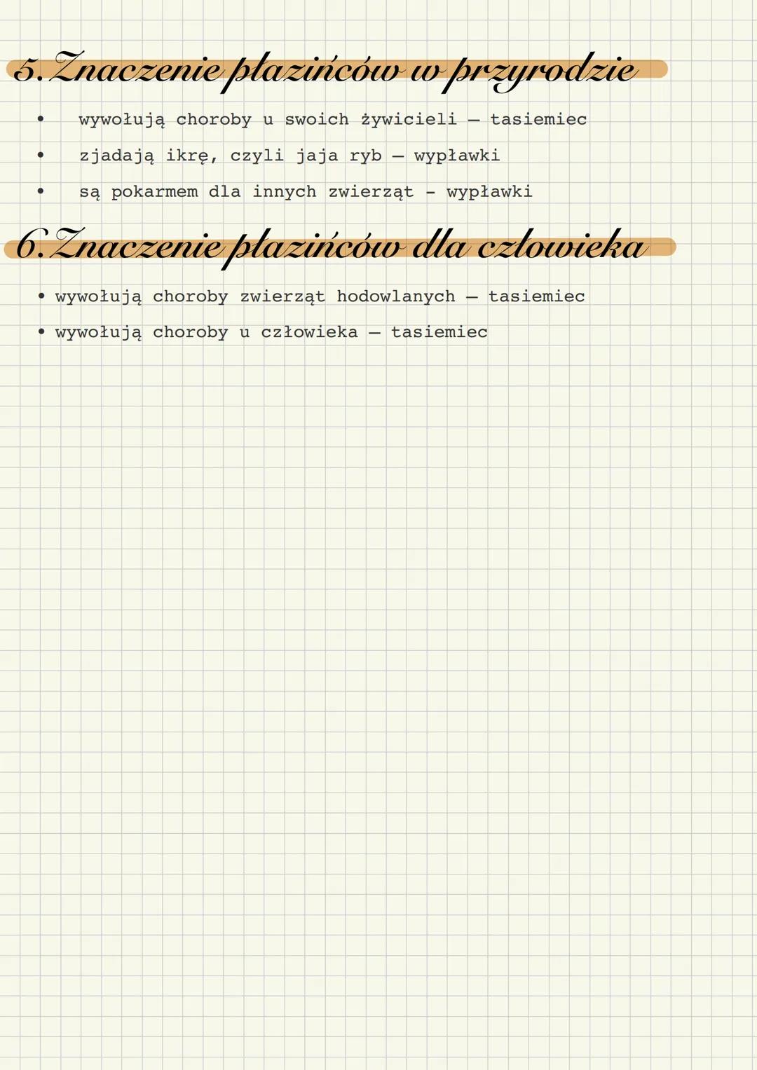 PŁAZINCE
1. Budowa plazińców
•
.
mają długie i płaskie ciało, pokryte cienkim nabłonkiem,
który chroni je przed strawieniem.
u wielu gatunkó
