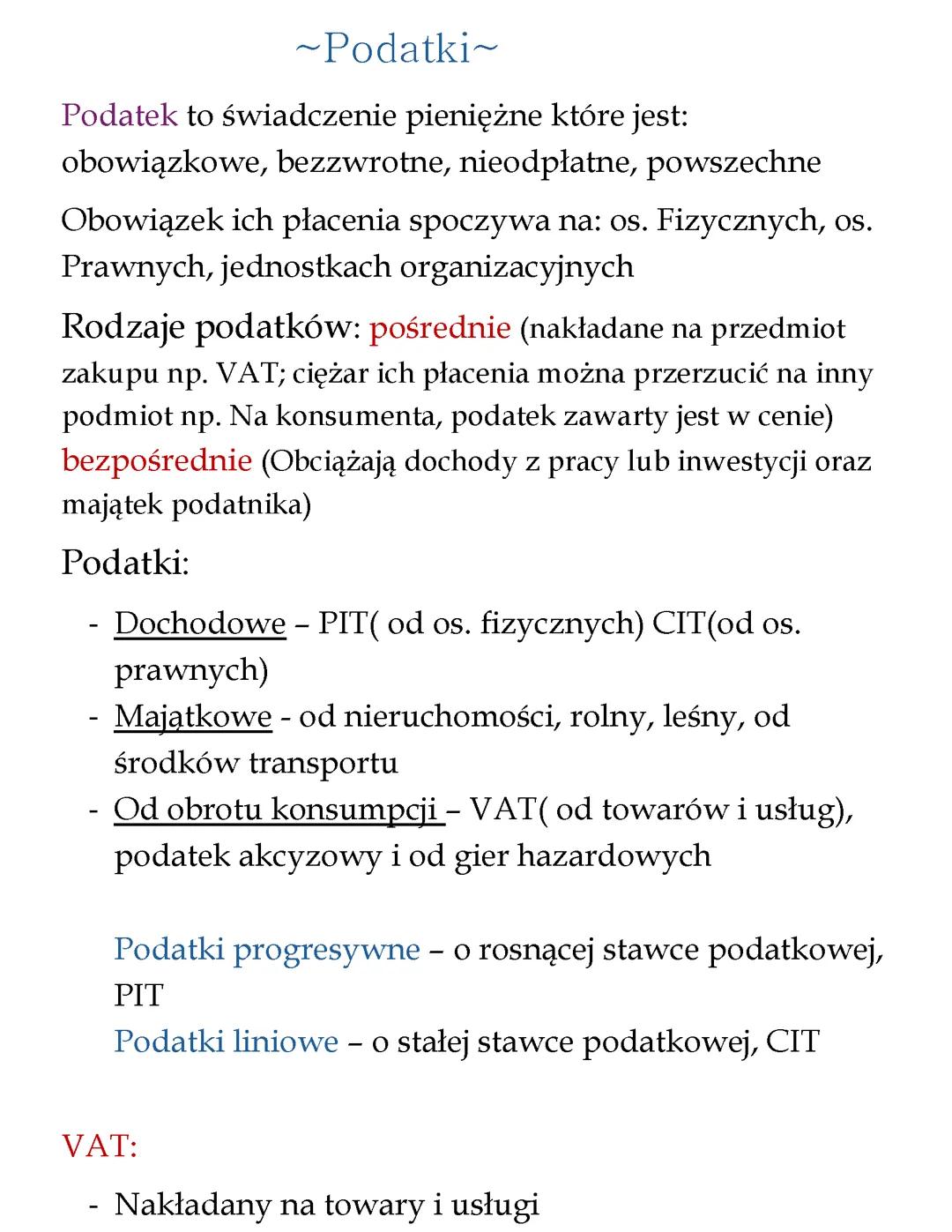 Podatki - Podstawy przedsiębiorczości