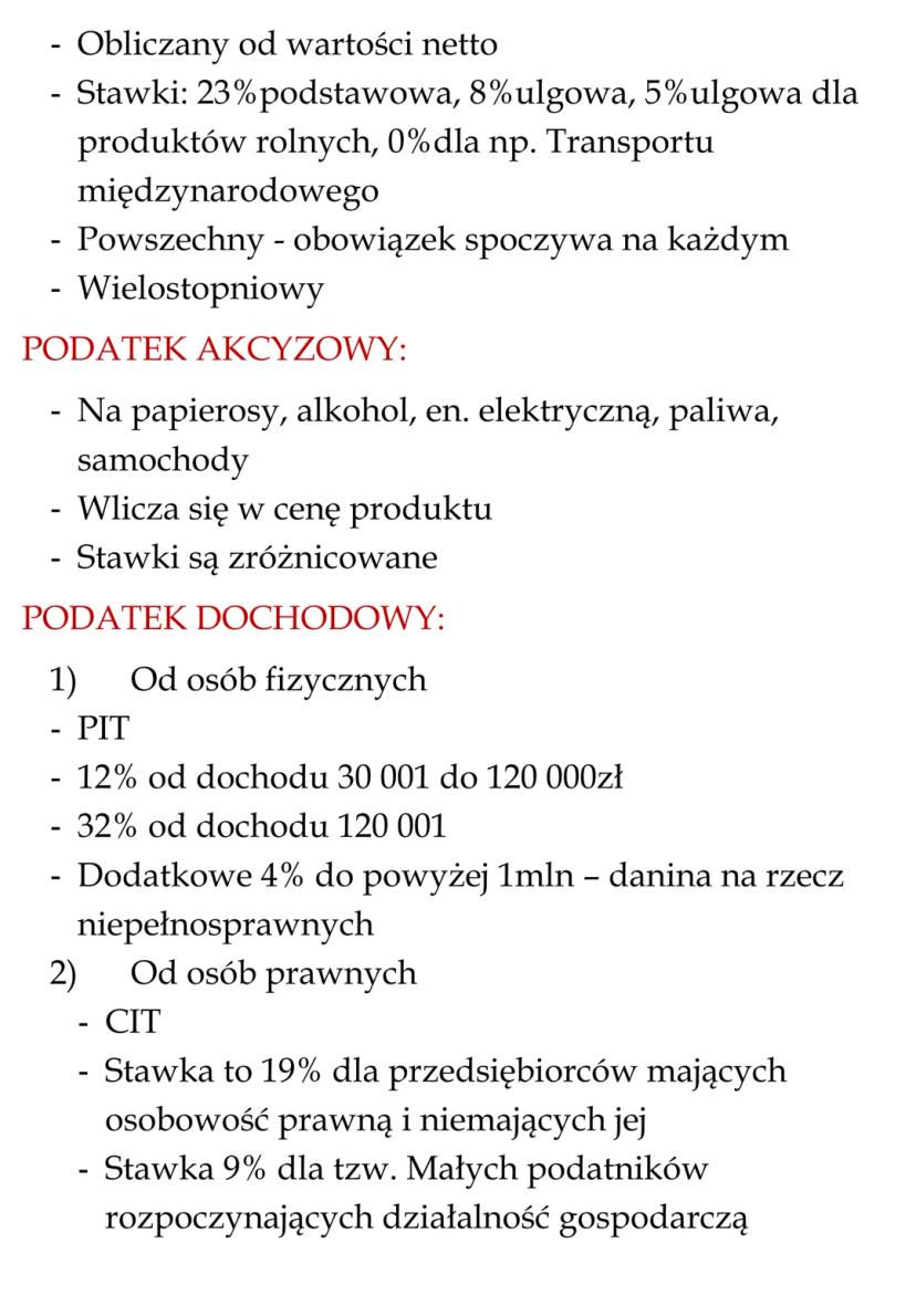 ~Podatki~
Podatek to świadczenie pieniężne które jest:
obowiązkowe, bezzwrotne, nieodpłatne, powszechne
Obowiązek ich płacenia spoczywa na: