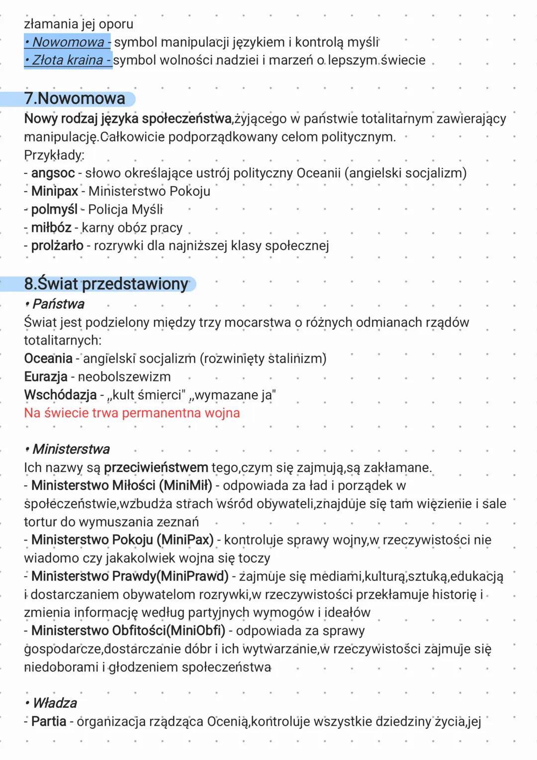 # Rok 1984
1.Czas i miejsce akcji
Akcja toczy się w fikcyjnym państwie Oceanii w 1984 roku
2. Totalitaryzm
Totaliatryzm - system, który