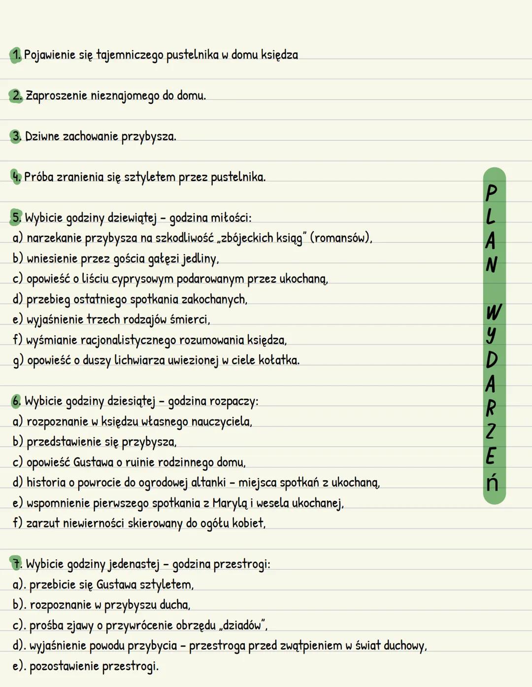Czas akcji
Dziady 02.4
2 listopada w dzień zaduszny
od godziny 21-23 (znika przed północą)
Miejsce akcji utworu to ubogi dom greckokatolicki