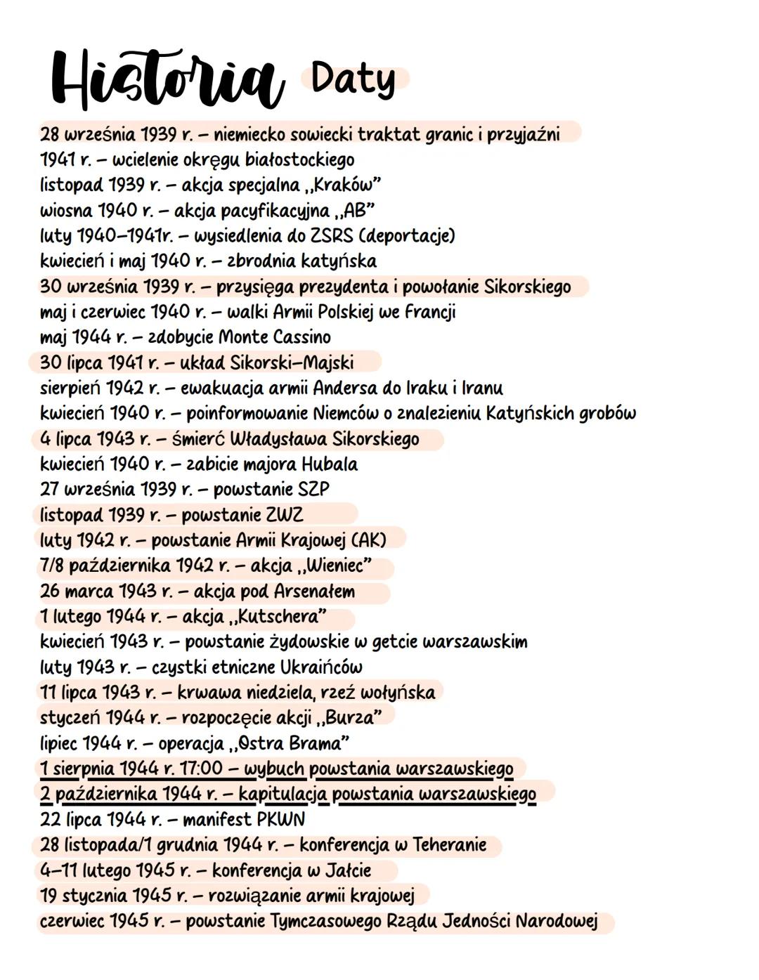 # Historia Daty
28 września 1939 r. - niemiecko sowiecki traktat granic i przyjaźni
1941 r. - wcielenie okręgu białostockiego
listopad 19