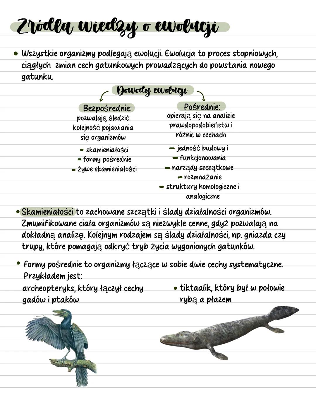 Źródła wiedzy o ewolucji