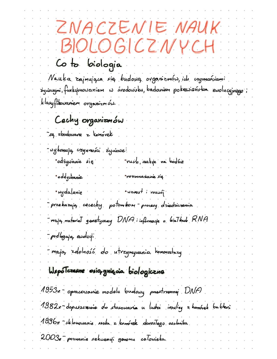 Znaczenie nauk biologicznych