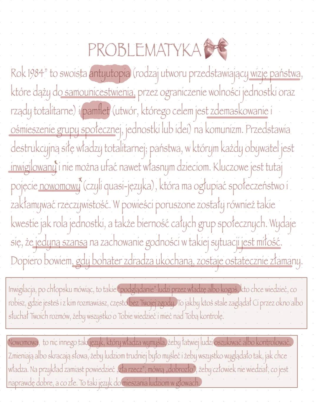 Rok 1984 # GENEZA UTWORU
Geneza powieści „Rok 1984" George'a Orwella związana jest z doświadczeniami autora oraz jego obserwacjamí
politycz