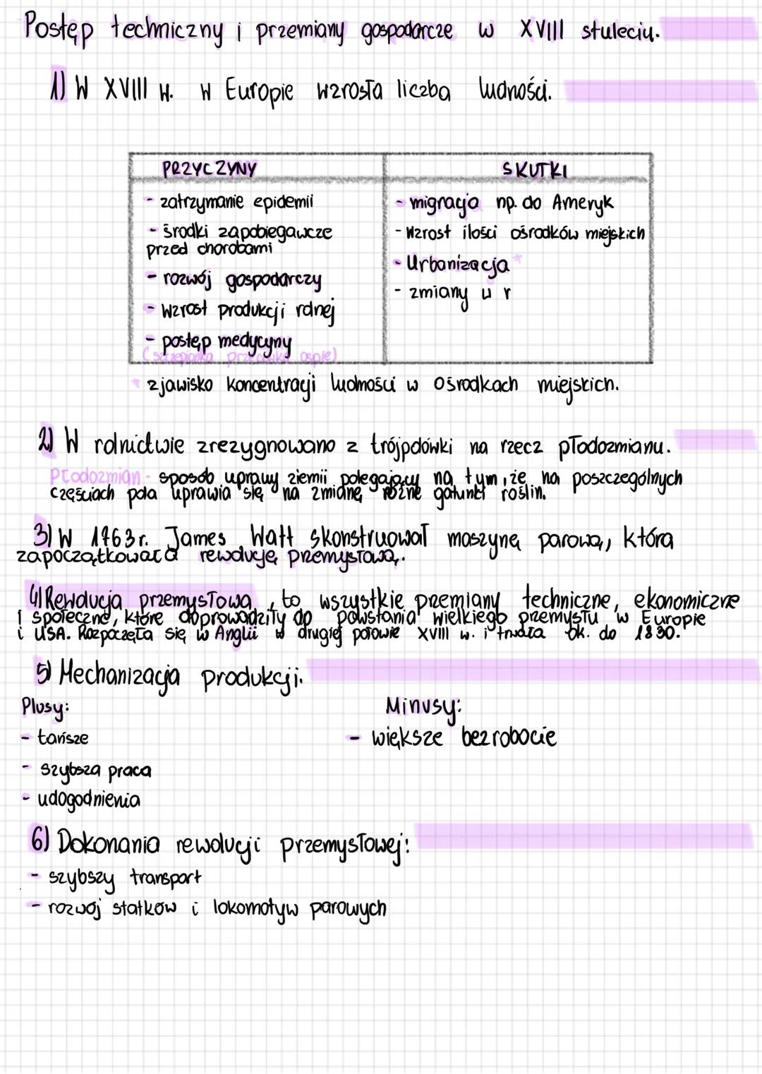 Postęp techniczny I przemiany gospodarcze w XVIII stuleciu