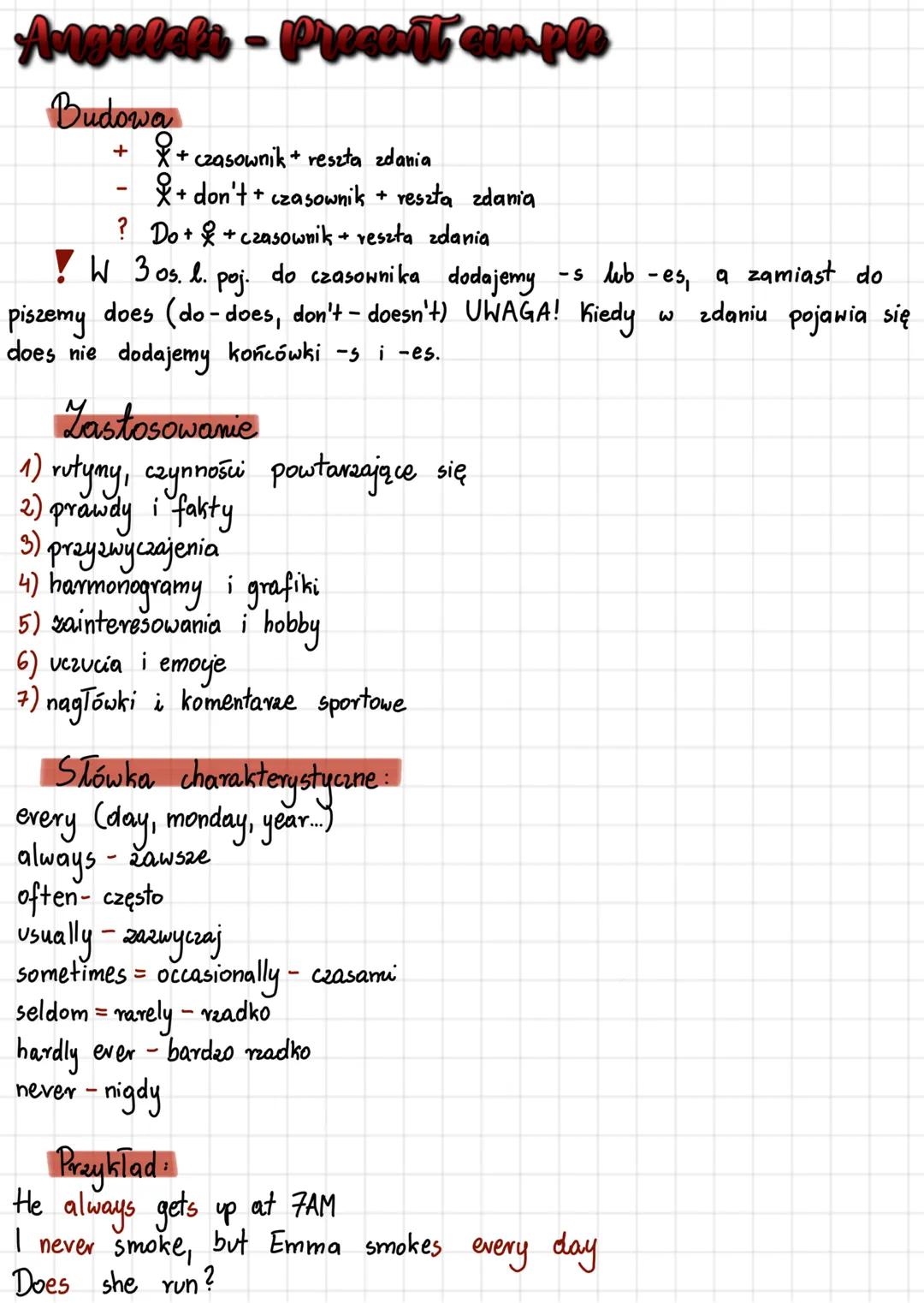 # Angielaki - Precent cum ple
## Budowa
* + + czasownik + reszta zdania
* + don't + czasownik + reszta zdania
* ? Do +&+czasownik +