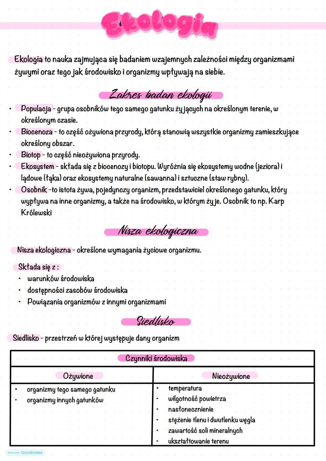 # Ekologia
Ekologia to nauka zajmująca się badaniem wzajemnych zależności między organizmami
żywymi oraz tego jak środowisko i organizmy wp