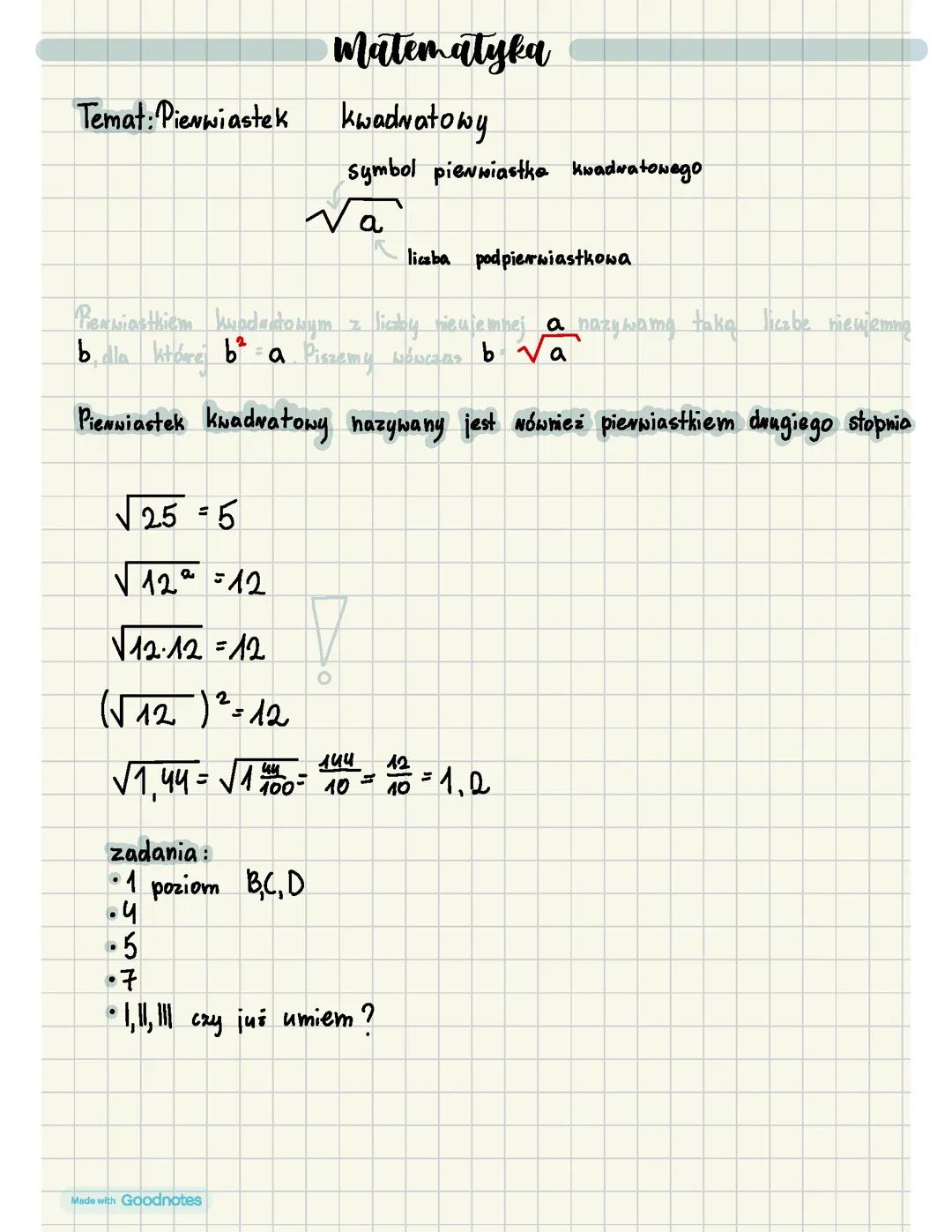 Pierwiastek kwadratowy