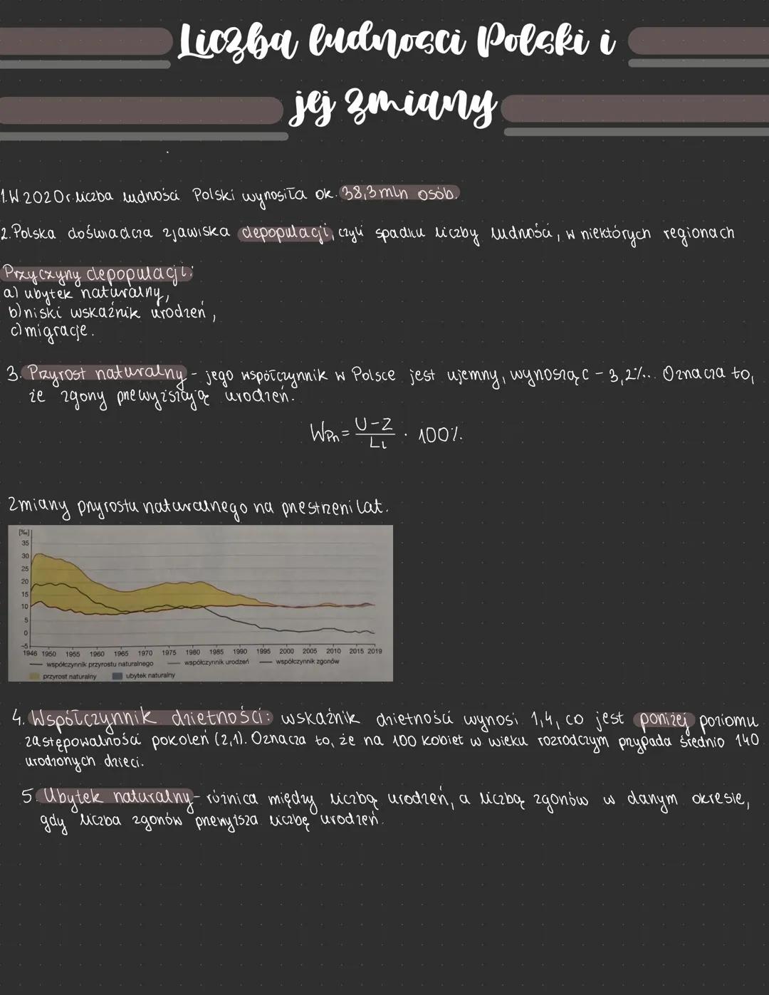 # Liczba budnosci Polski i
jej zmiany
1.W202 Or liczba ludności Polski wynosiła ok. 38,3 mln osób.
2. Polska doświadcza zjawiska depopulac