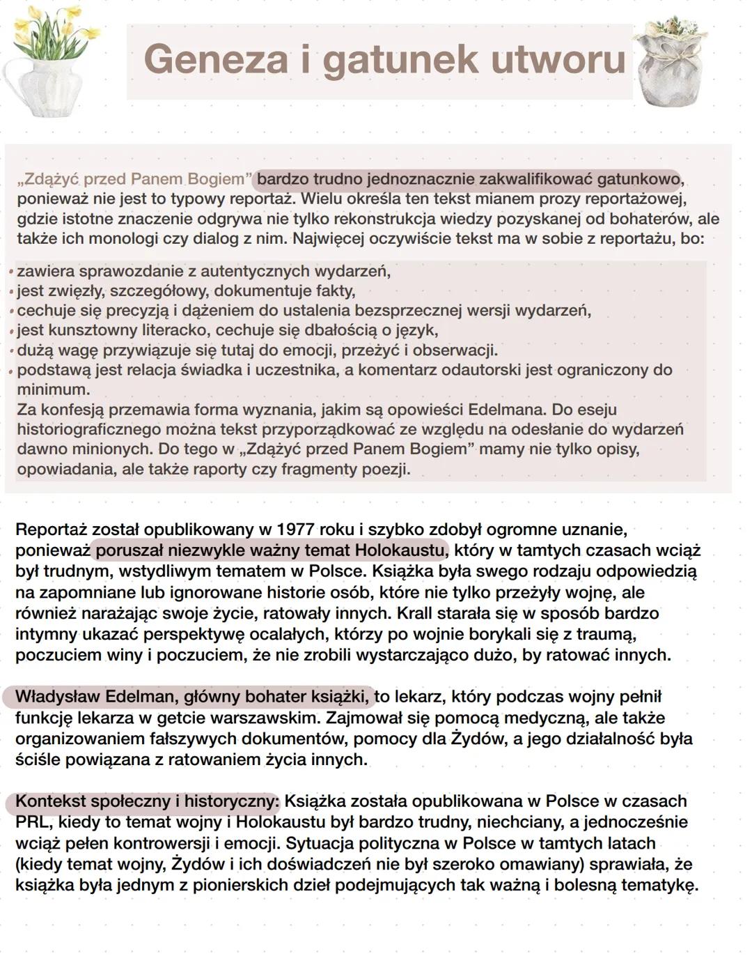 „Zdążyć przed Panem Bogiem"
Hanna Krall ZNACZENIE TYTUŁU
,,Zdążyć przed Panem Bogiem" to tytuł, który wprost nawiązuje do
kariery medycznej