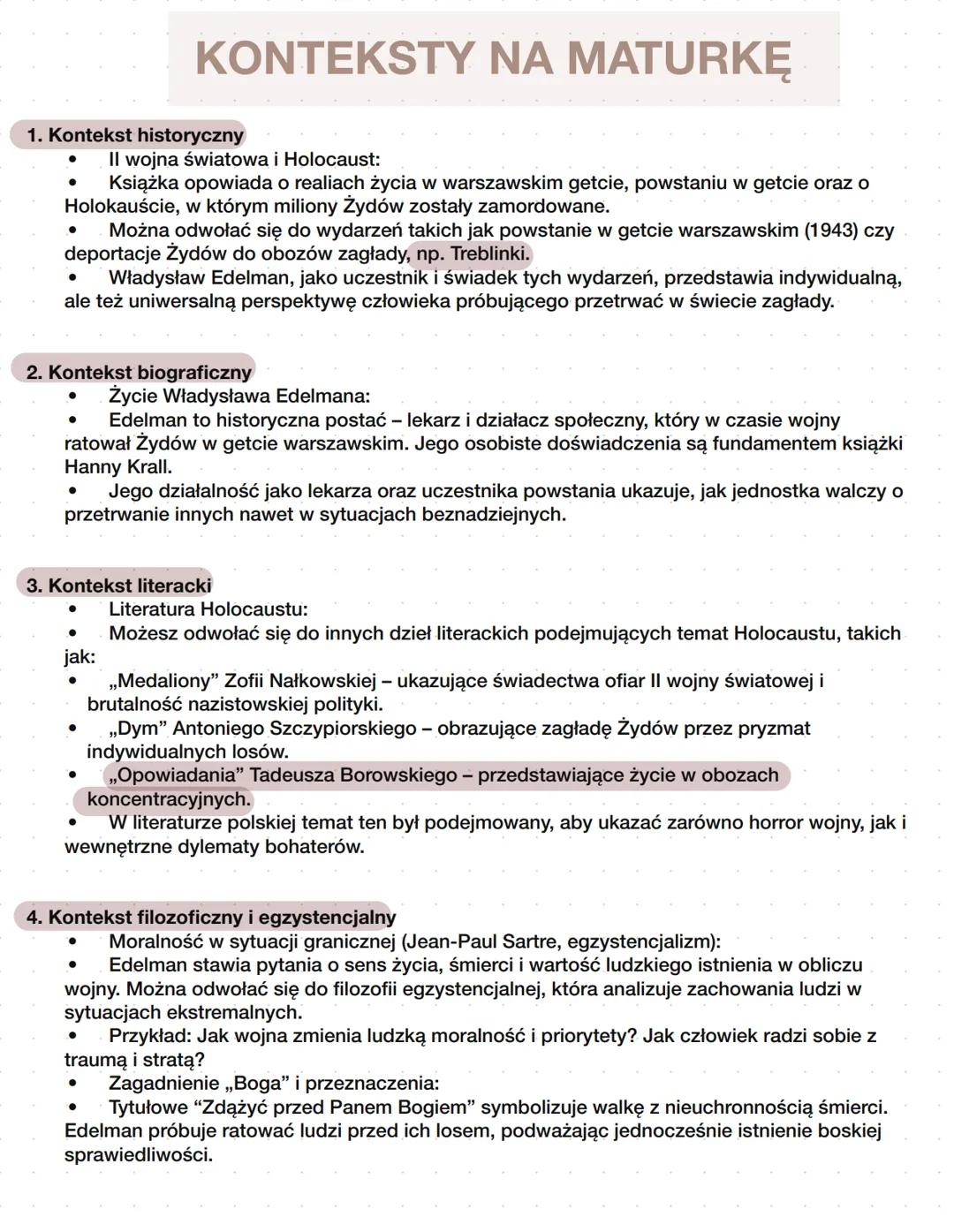 „Zdążyć przed Panem Bogiem"
Hanna Krall ZNACZENIE TYTUŁU
,,Zdążyć przed Panem Bogiem" to tytuł, który wprost nawiązuje do
kariery medycznej