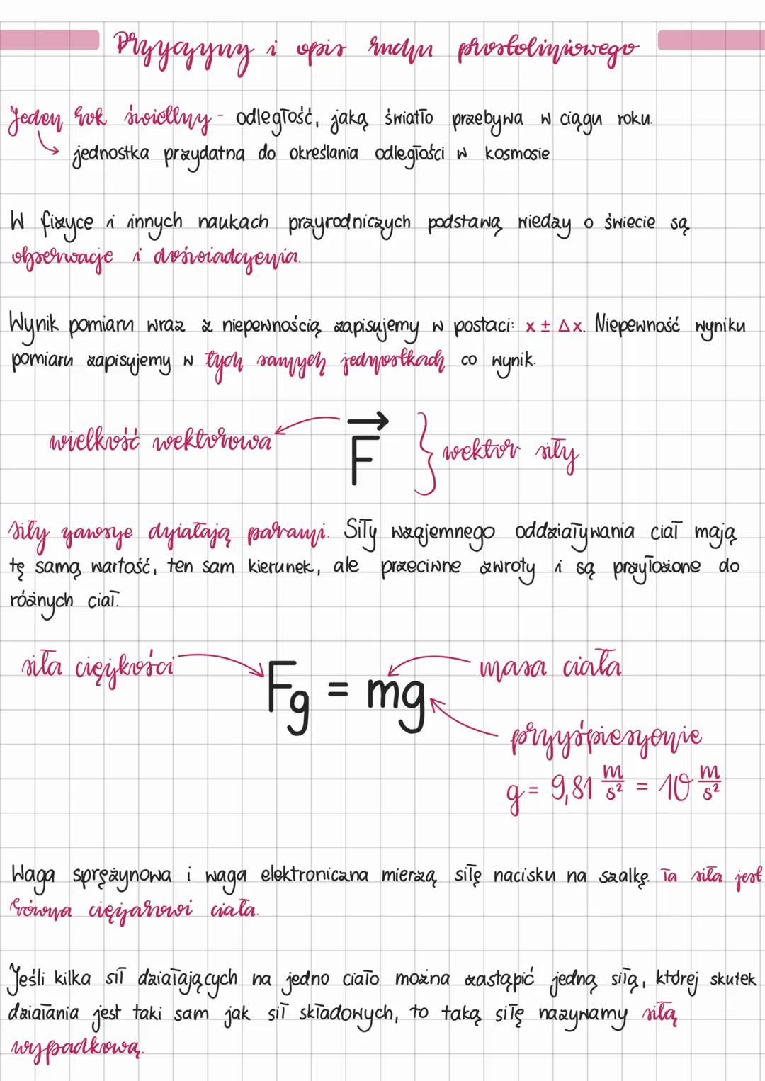 Przyczyny i opis ruchu prostoliniowego