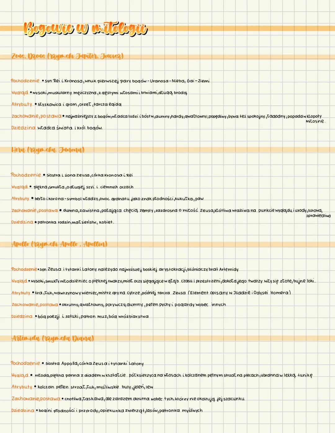 # Bogowie w mitologiu
Zeus, Deens (raymaki Jupiter, Jowicz)
Pochodzenie syn Rei i Kronosa, wnuk pierwszej pary bogów-Uranosa-Nieba, Gai-Zi