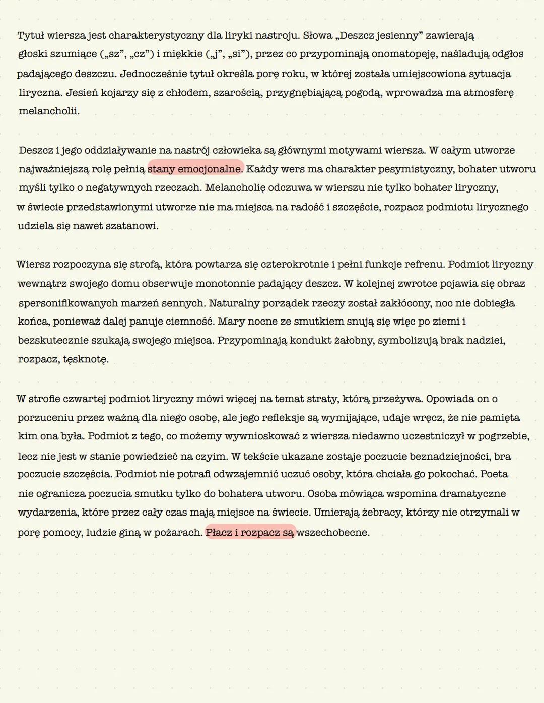 # Deszcz jesienny
Leopold Staff
O szyby deszcz dzwoni, deszcz dzwoni jesienny
I pluszcze jednaki, miarowy, niezmienny,
Dżdżu krople padają