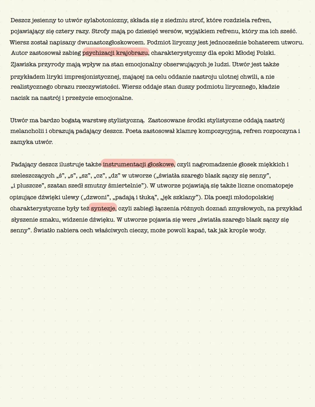 # Deszcz jesienny
Leopold Staff
O szyby deszcz dzwoni, deszcz dzwoni jesienny
I pluszcze jednaki, miarowy, niezmienny,
Dżdżu krople padają