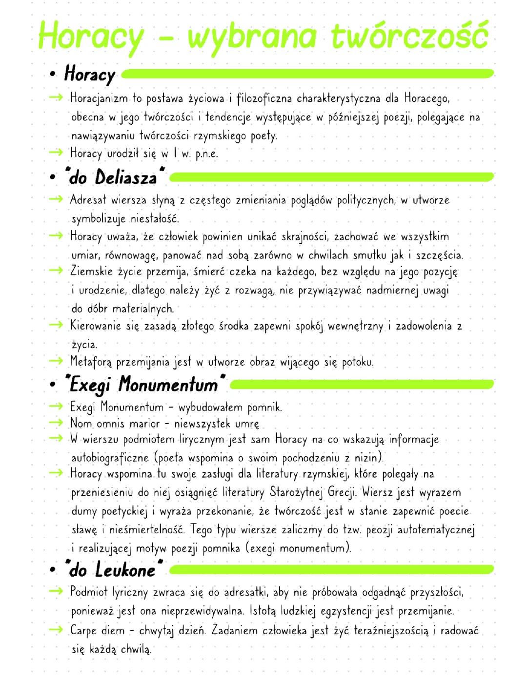 Horacy - wybrana twórczość