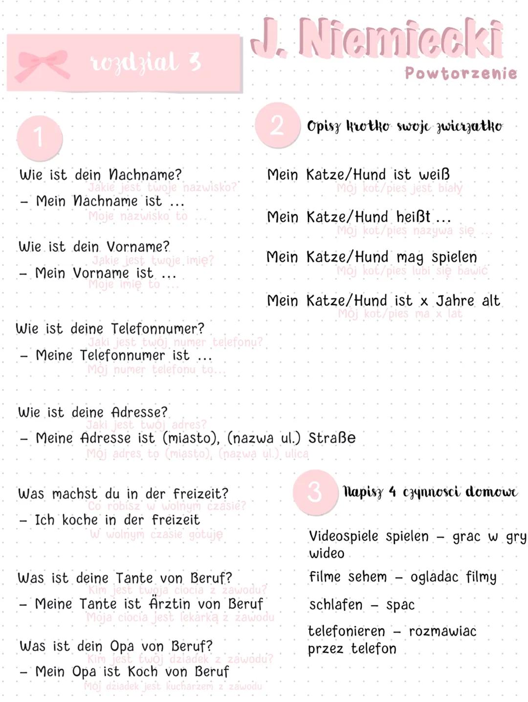 R rozdział 3
X
Wie ist dein Nachname?
Jakie jest twoje nazwisko?
Mein Nachname ist
Moje nazwisko to
Wie ist dein Vorname?
Jakie jest twoje i