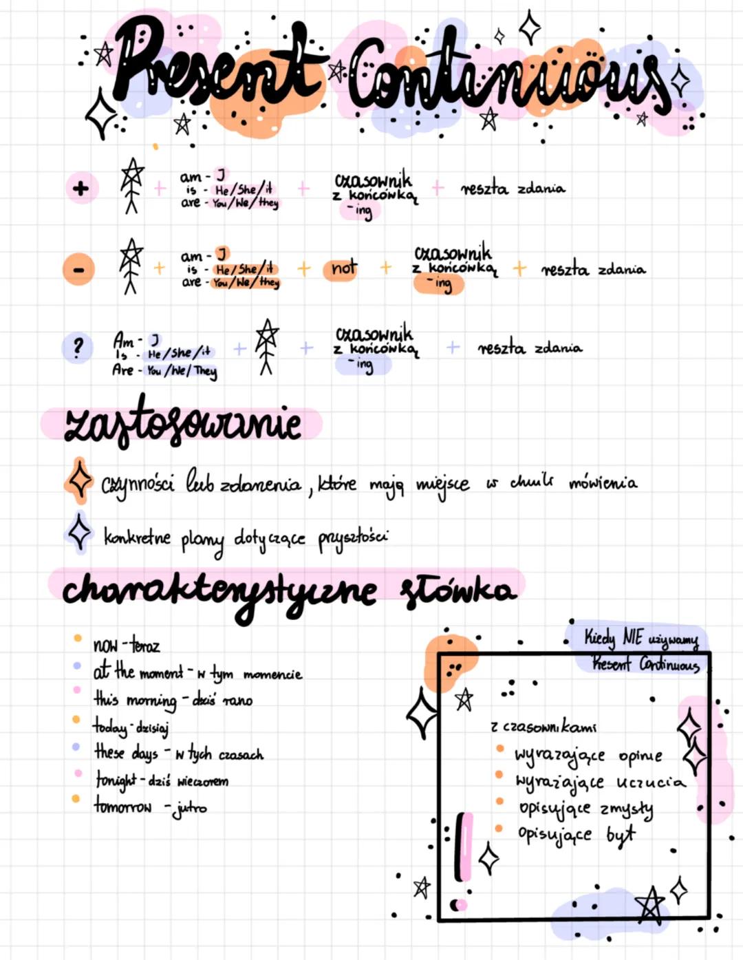 # Present Continuous
+
ㅈ
-
+
?
Am-J
is - He/She/it
are - You/We/they
am-J
is - He/She/it
are-You/We/they
Am-J
He/She/it
Are - You/