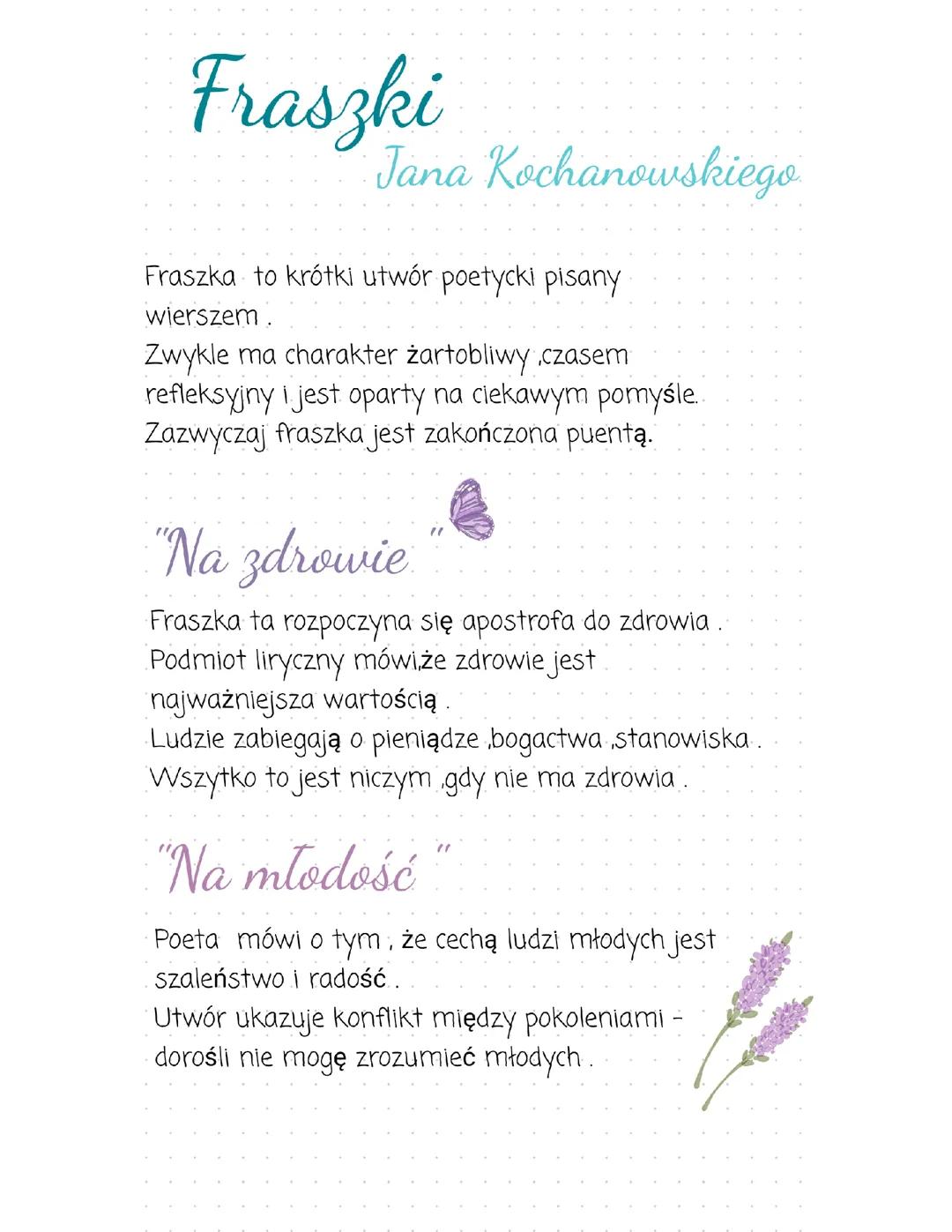 Fraszki Jana Kochanowskiego