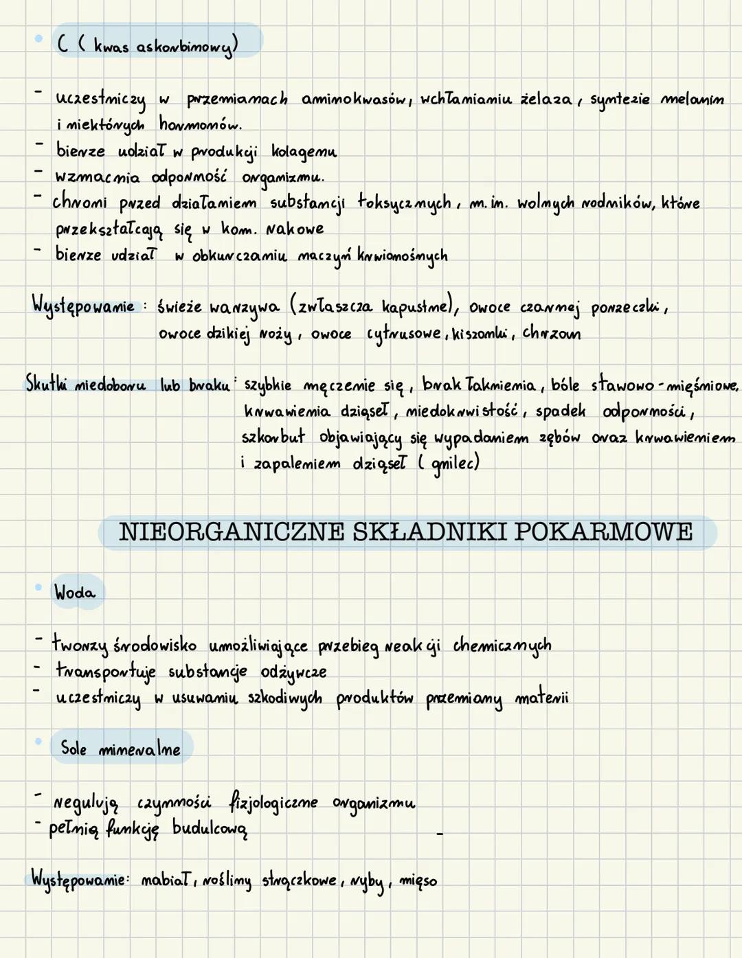 ·
.
Składniki pokarmowe
Organiczne składniki pokarmowe.
Pokarm jest źródłem
emergii potrebnej do przeprowadzania wszystkich procesów życiowy