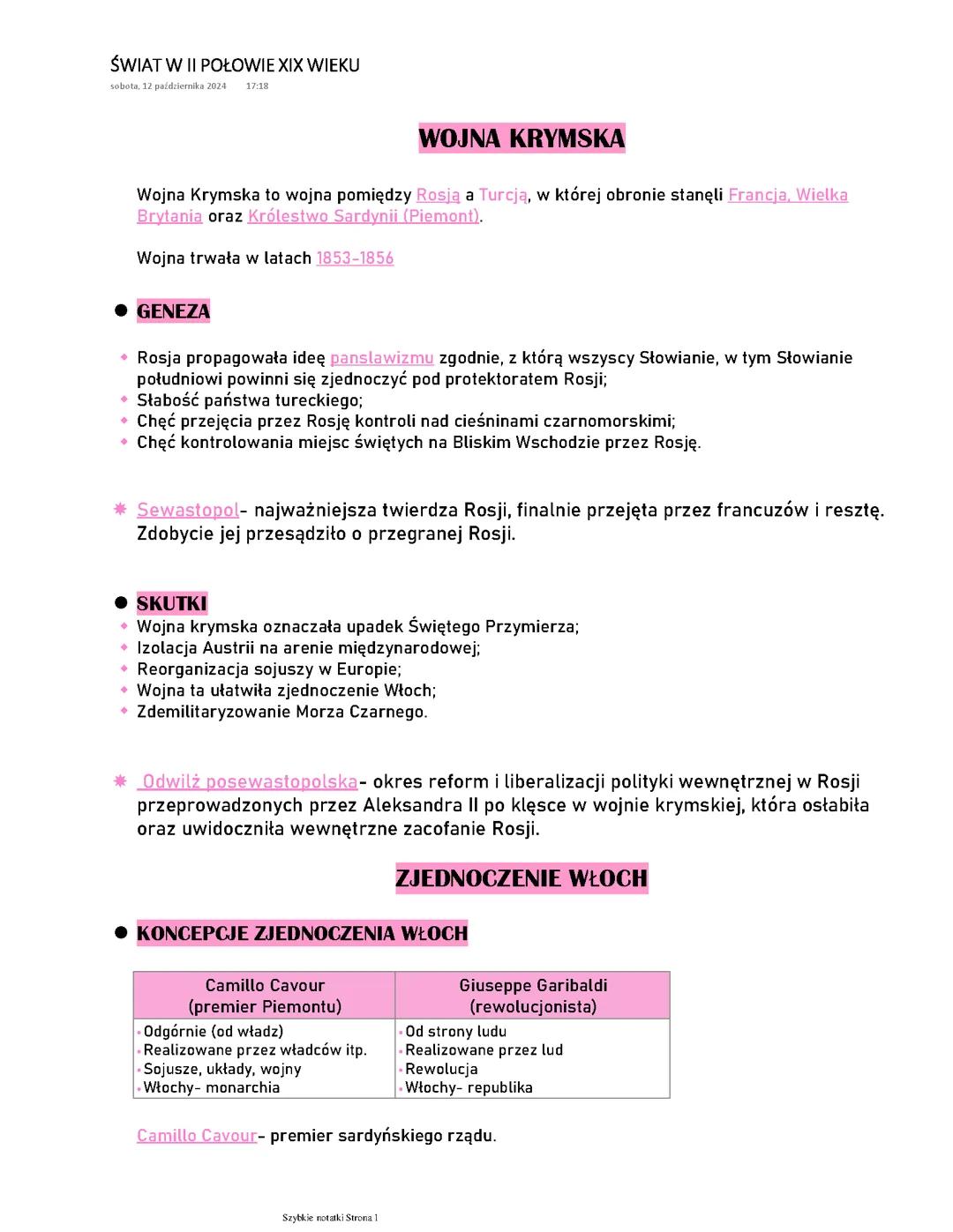 Świat w II połowie XIX wieku