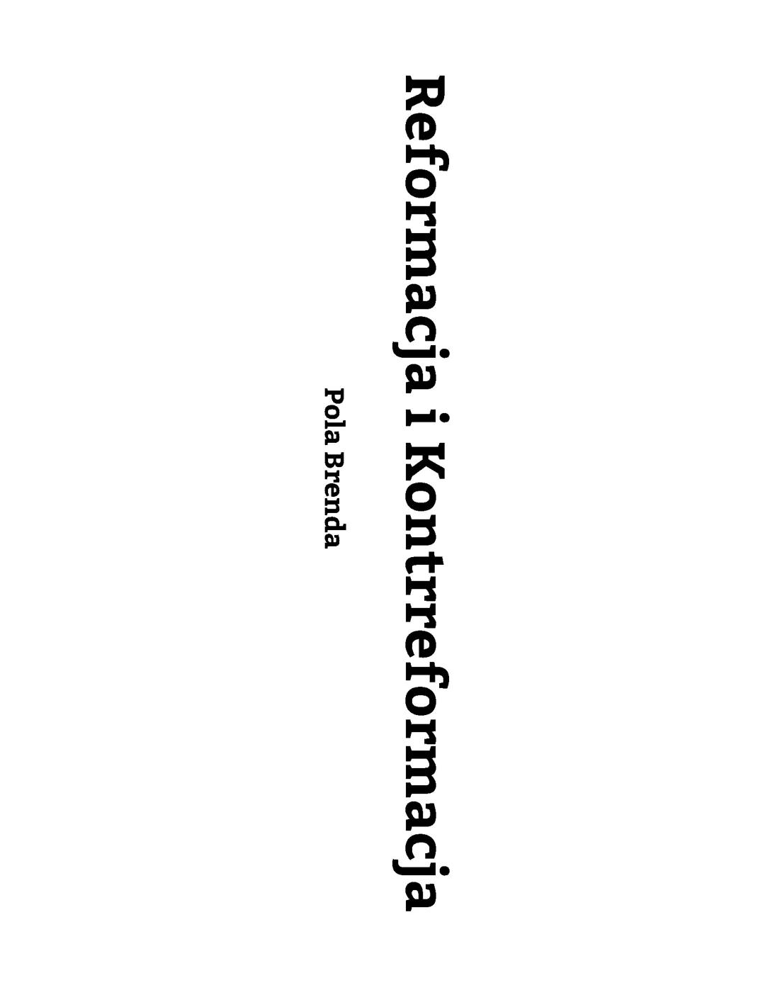 Reformacja i Kontrreformacja